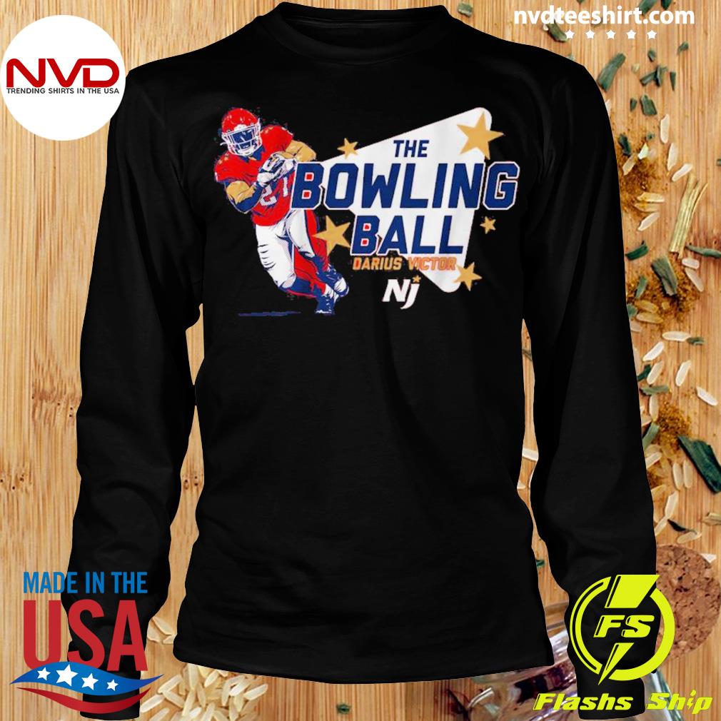 New Jersey Generals: Darius Victor The Bowling Ball, Women's V-Neck T-Shirt / Medium - Pro Football - Sports Fan Gear | BreakingT