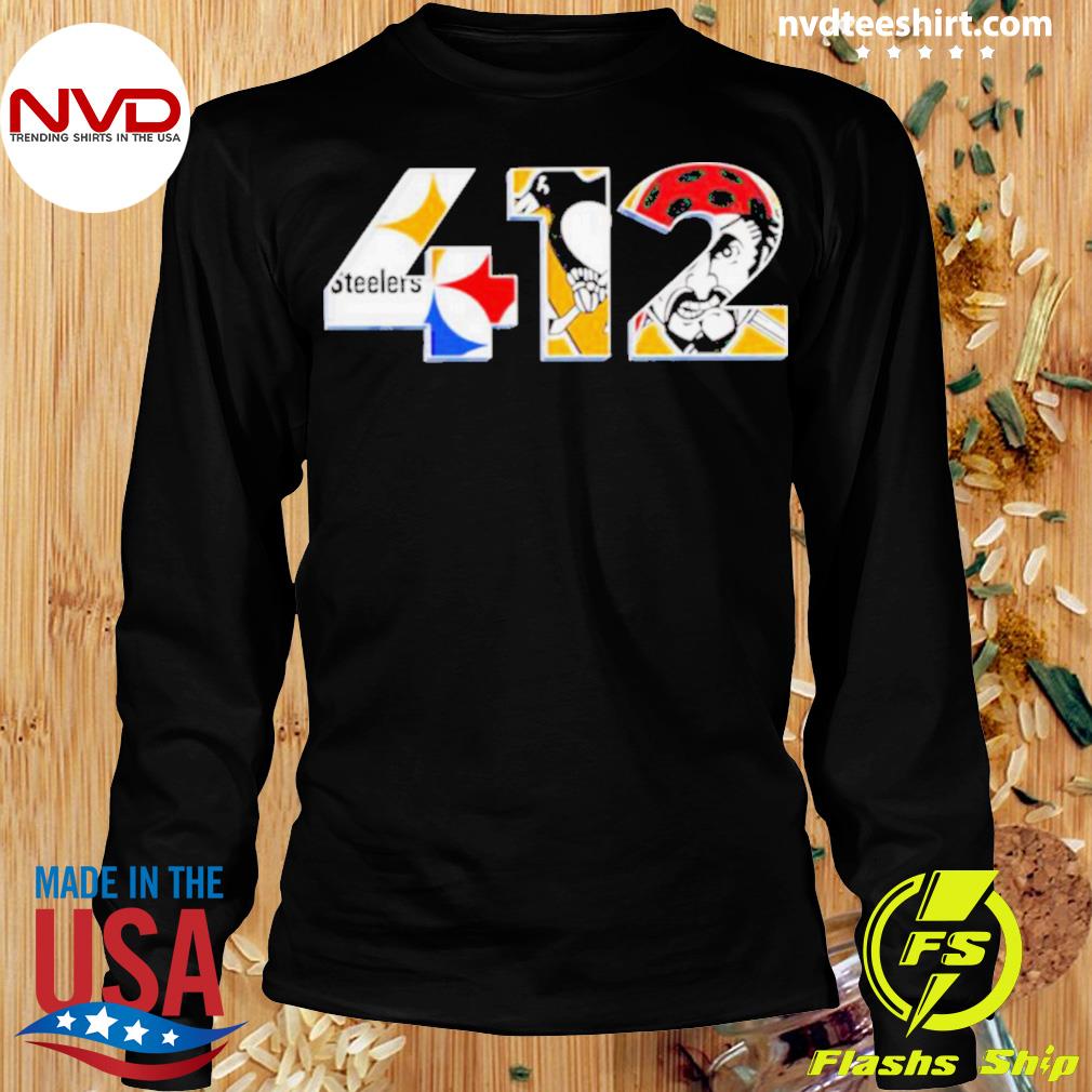 Official Logo Pittsburgh Steelers Penguins and Pirates 412 shirt