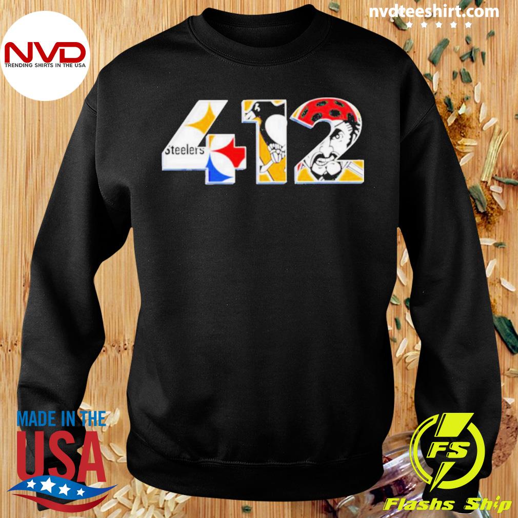 Official Logo Pittsburgh Steelers Penguins and Pirates 412 shirt, hoodie,  sweater, long sleeve and tank top