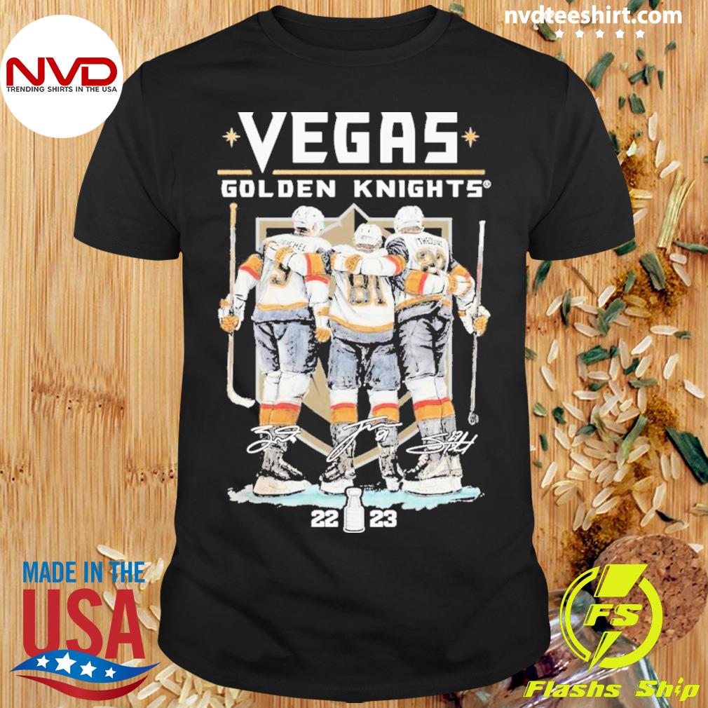 Vegas Hockey Jack Eichel Jonathan Marchessault And Shea Theodore 2023  Signatures Shirt, hoodie, sweater, long sleeve and tank top