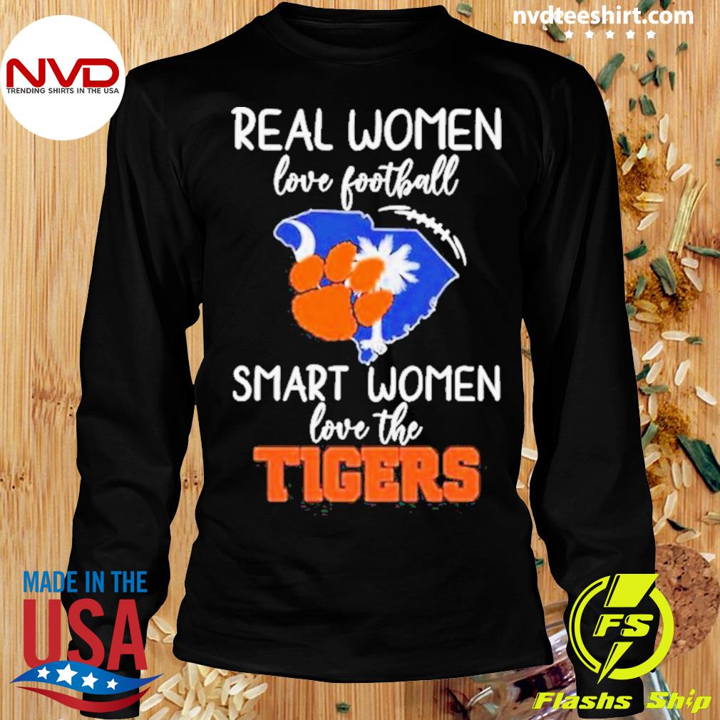 Real Women Love Football Smart Women Love The Clemson Tigers Map 2023 Shirt  - Teespix - Store Fashion LLC