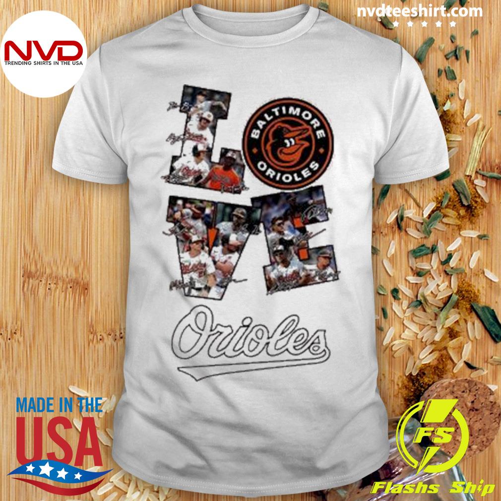 Official Baltimore Orioles Love Team Personalized Orange Shirt