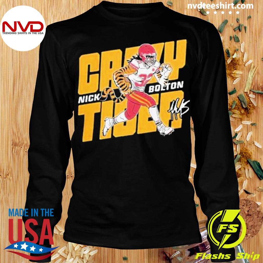 Charlie Hustle Nick Bolton Crazy Tiger Signature Shirt - NVDTeeshirt