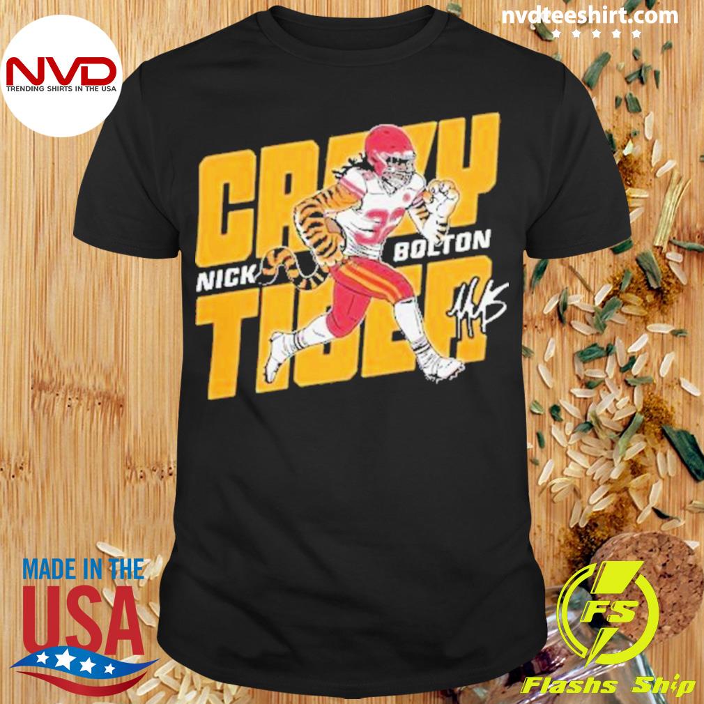 Charlie Hustle Nick Bolton Crazy Tiger Signature Shirt - NVDTeeshirt