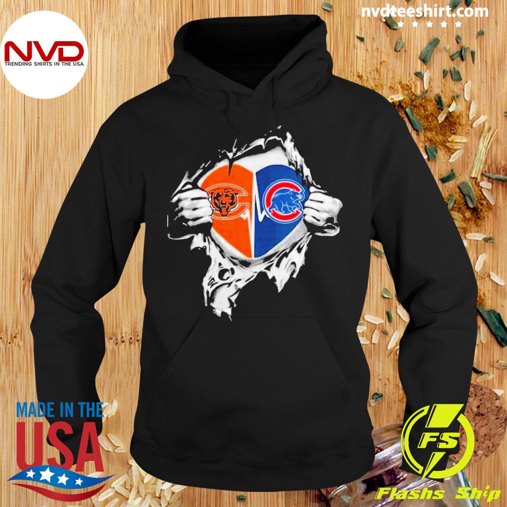 Chicago Bears Inside My Heart Chicago Cubs Shirt, hoodie