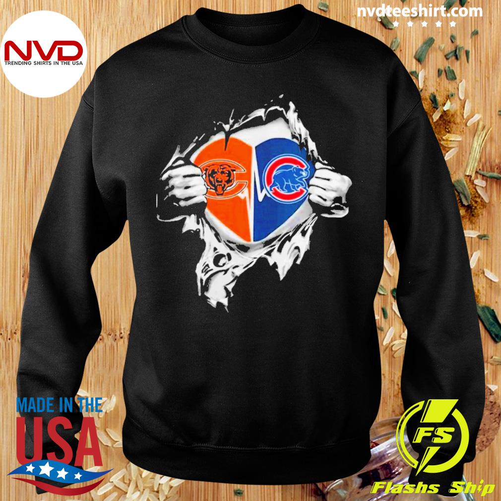 Chicago Bears inside my heart Chicago Cubs shirt, hoodie, sweater