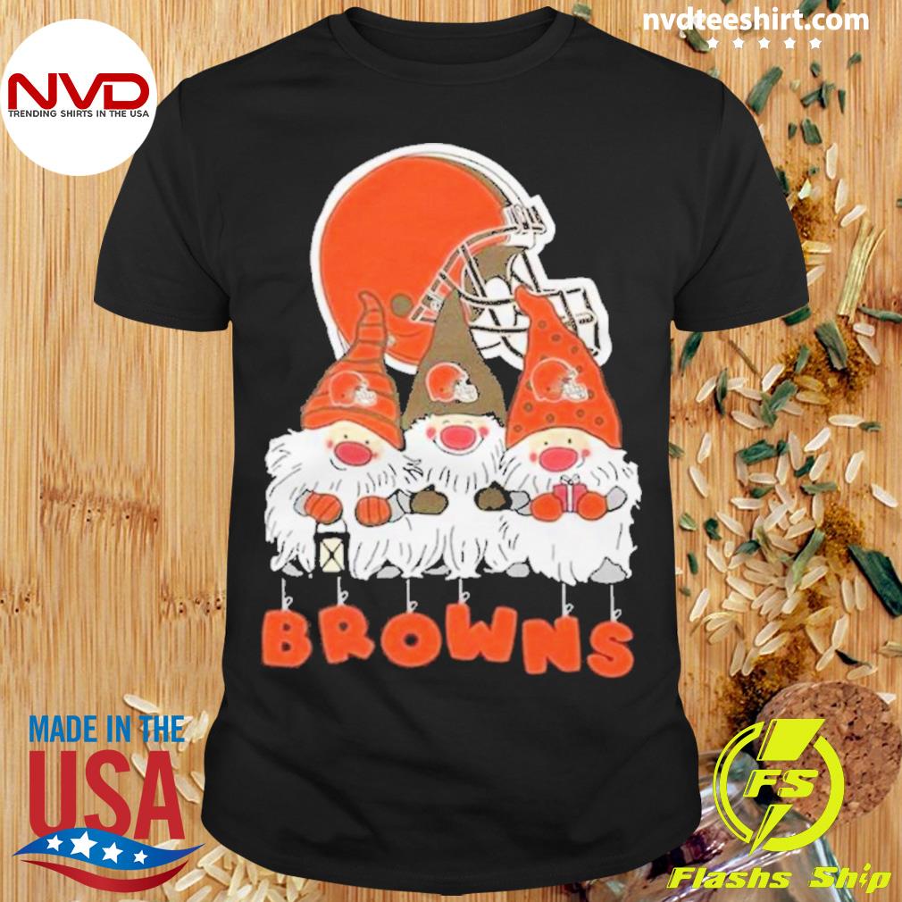 Gnomies Cleveland Browns Christmas Cleveland Browns T Shirt - Limotees