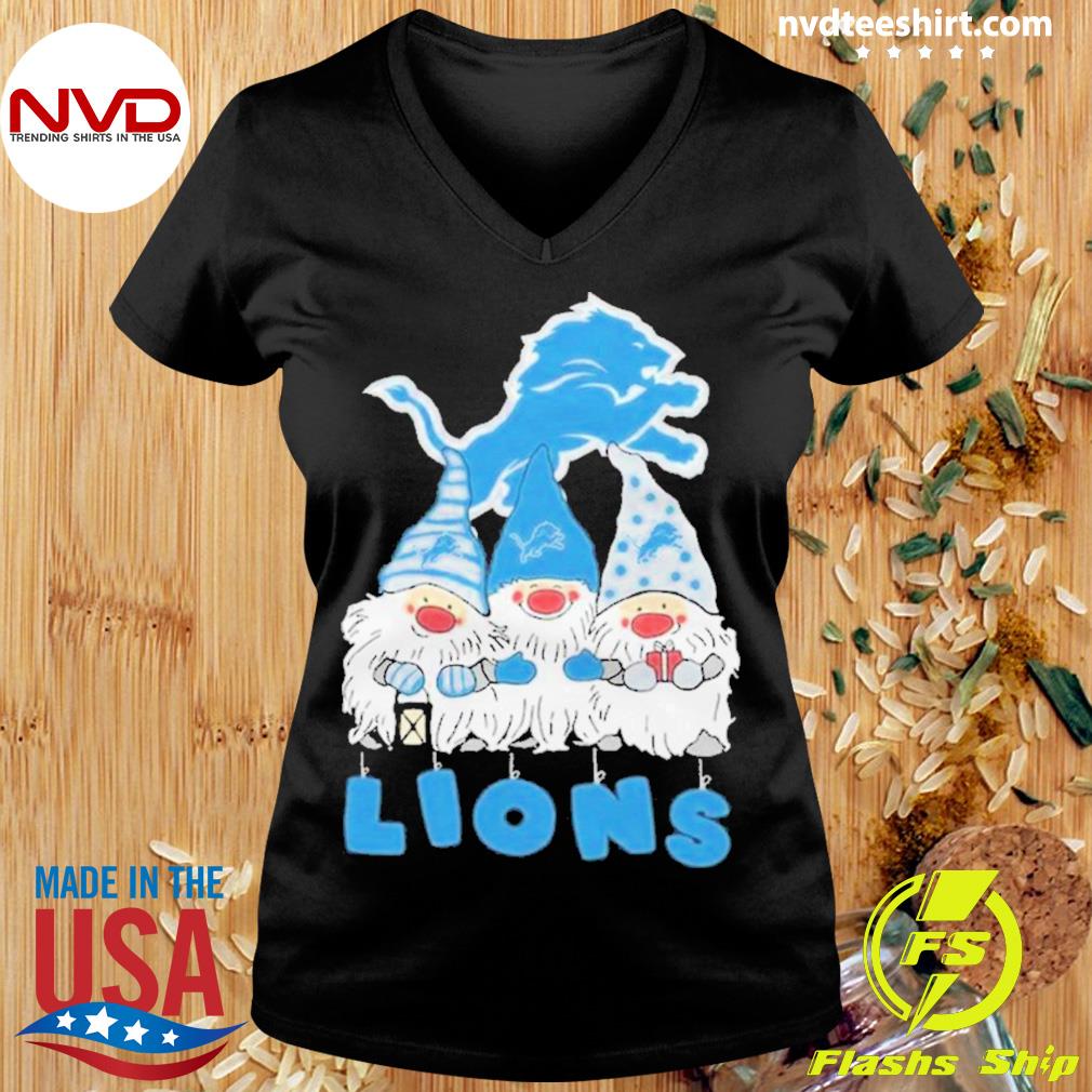 Gnomies Detroit Lions Christmas T-Shirt - TeeNavi