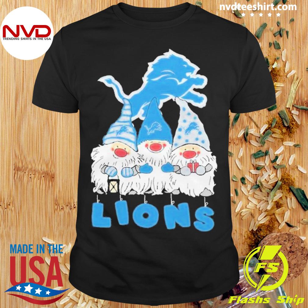 Official Detroit lions the gnomes Christmas T-shirt, hoodie, tank top,  sweater and long sleeve t-shirt