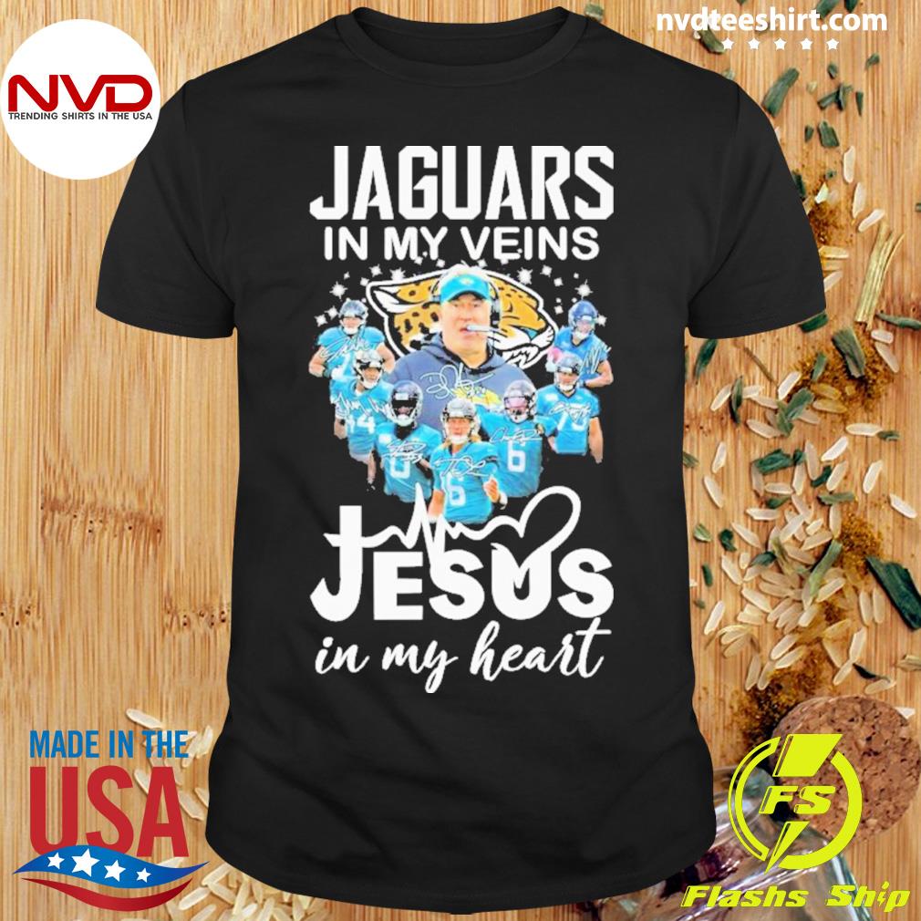 Jacksonville Jaguars Logo 2023 In My Veins Jesus In Heart shirt