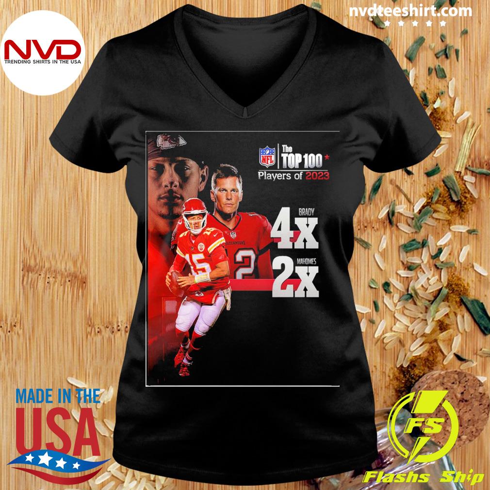 Patrick Mahomes 2x and Tom Brady 4x Voted Top 1 In NFL The Top 100 Players  Unisex T-Shirt - Horusteez