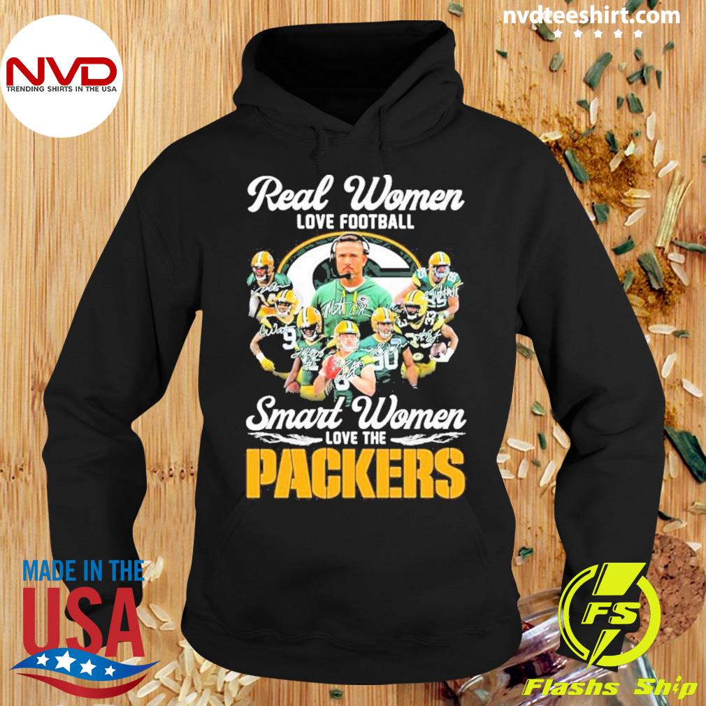 Real Women Love Football Smart Women Love The Green Bay Packers 2023 Logo  Shirt Plus Size