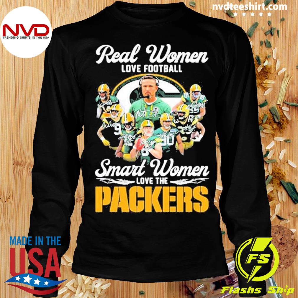 Real Women Love Football Smart Women Love The Green Bay Packers 2023 Logo  Shirt Plus Size