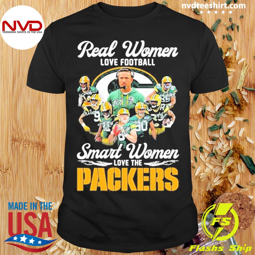 Real Women Love Football Smart Women Love The Green Bay Packers 2023 Logo  Shirt Plus Size