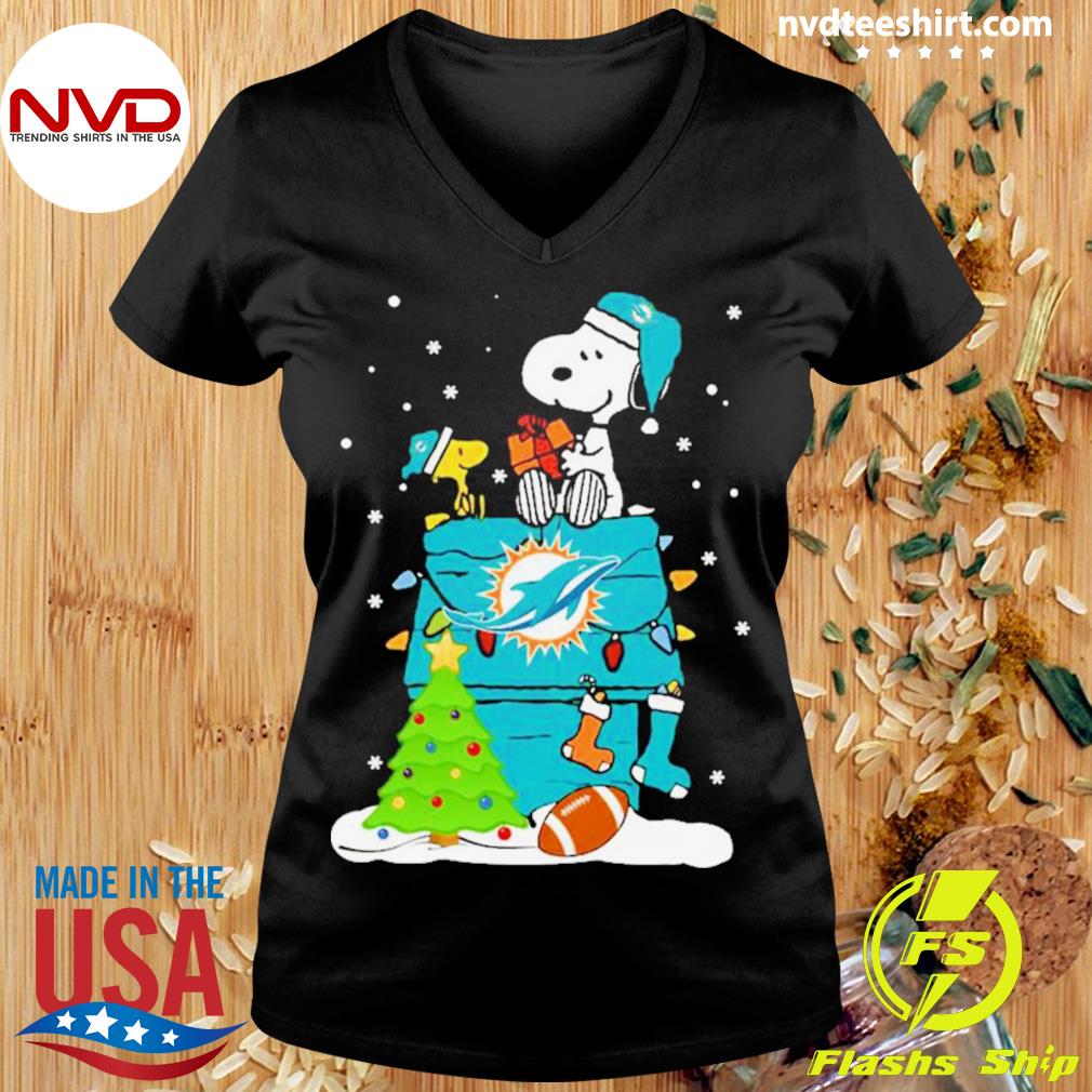 Snoopy Miami Dolphins Christmas Shirt - NVDTeeshirt