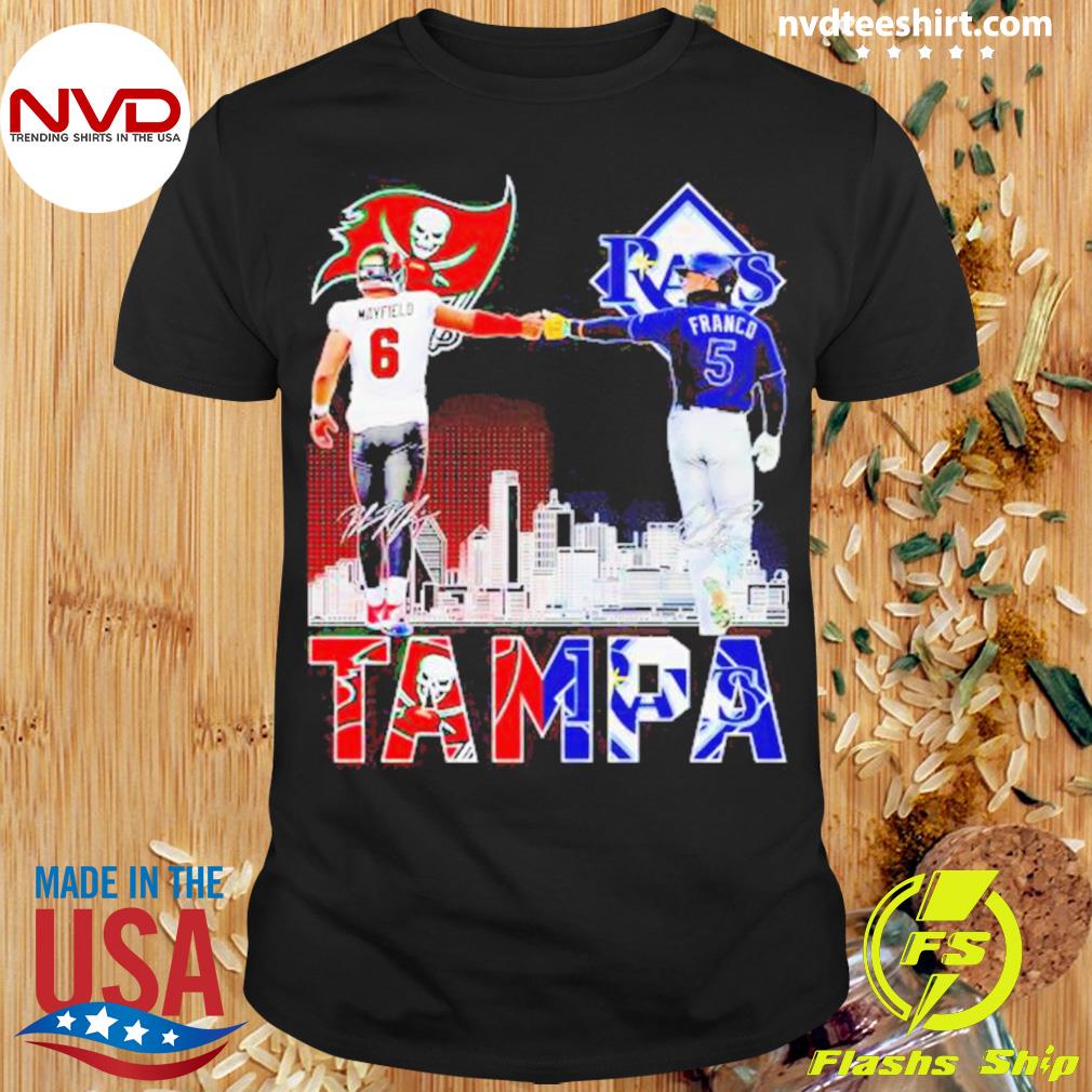 Tampa bay buccaneers mayfield and rays franco city champion shirt, hoodie,  sweater, long sleeve and tank top