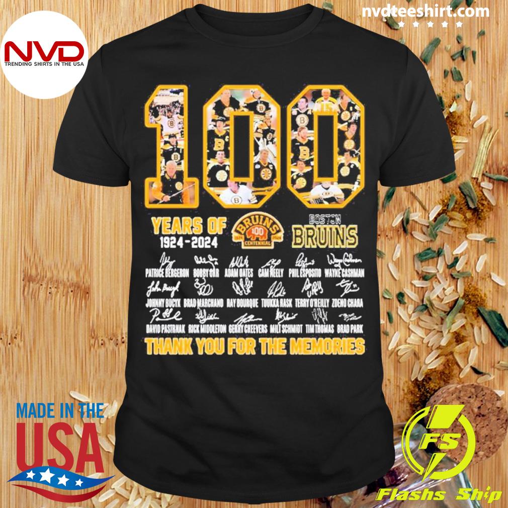 Boston Bruins Centennial 100 Years 1924-2024 Signatures Shirt