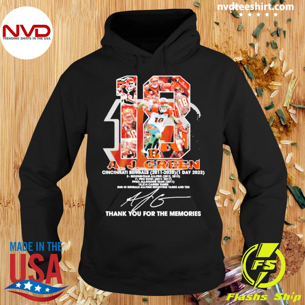 A. J. Green Cincinnati Bengals 2011 – 2020 Thank You For The Memories  Unisex T-Shirt, hoodie, sweater and long sleeve