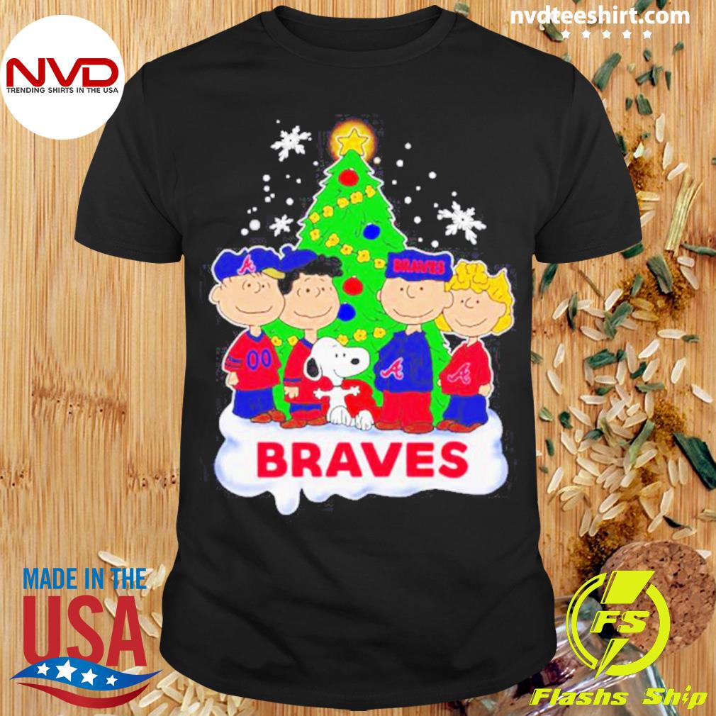 Snoopy And Friends Merry Atlanta Braves Christmas Shirt - High