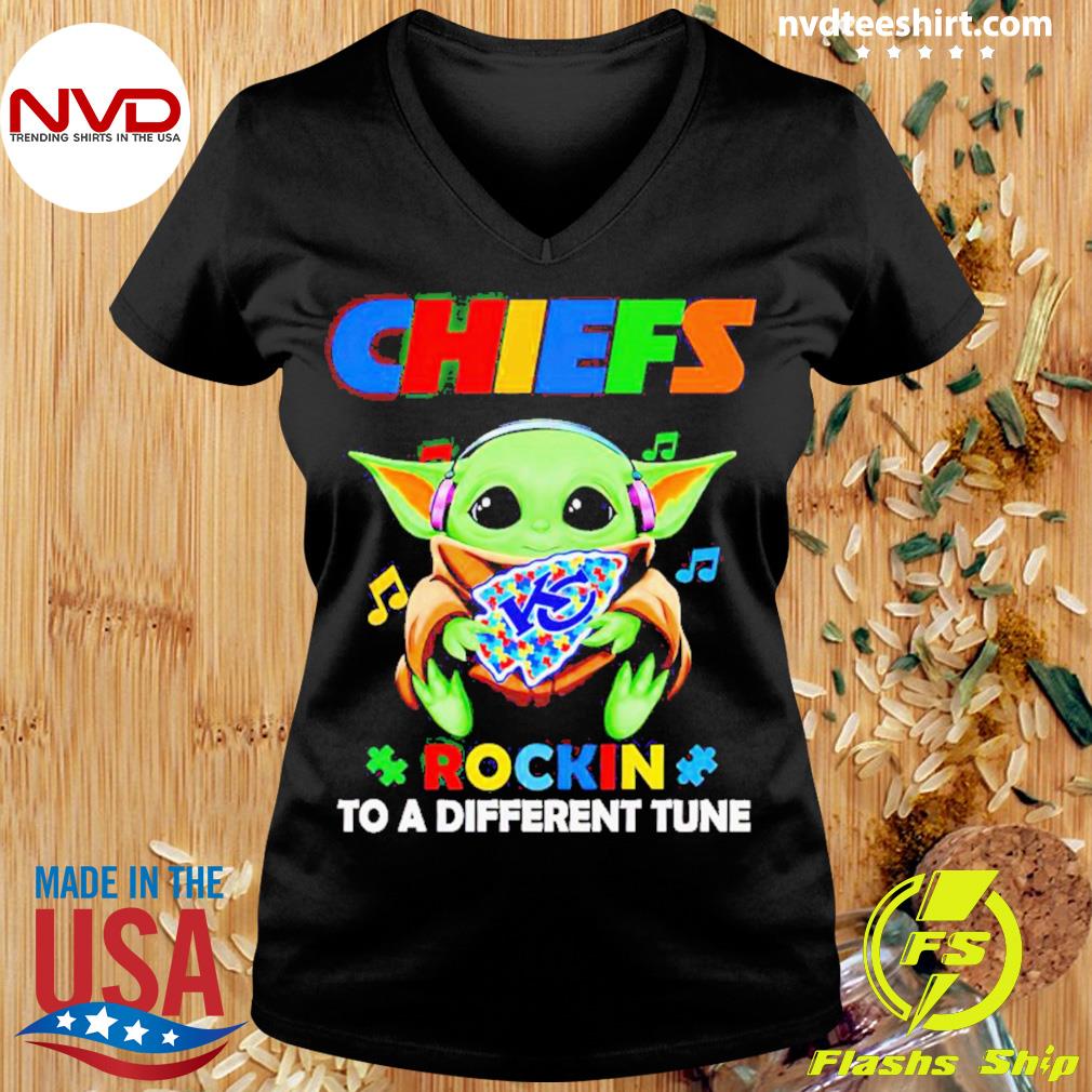 Autism Philadelphia Eagles Baby Yoda Rockin To A Different Tune Shirt -  Shibtee Clothing