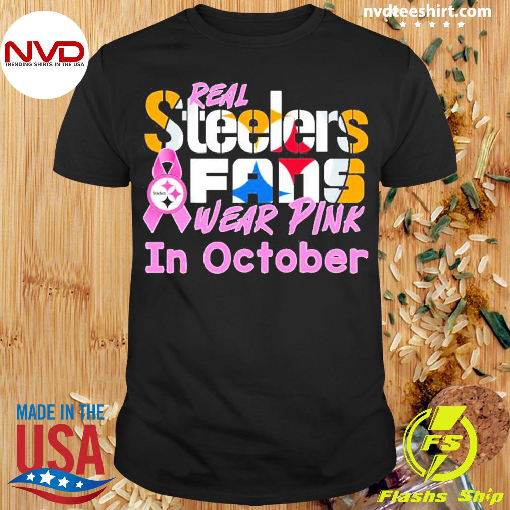 In October We Wear Pink And Watch Pittsburgh Steelers Breast Cancer shirt,  hoodie, sweater, long sleeve and tank top