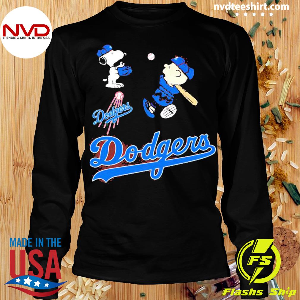 Charlie Brown And Snoopy Los Angeles Dodgers Playing Baseball
