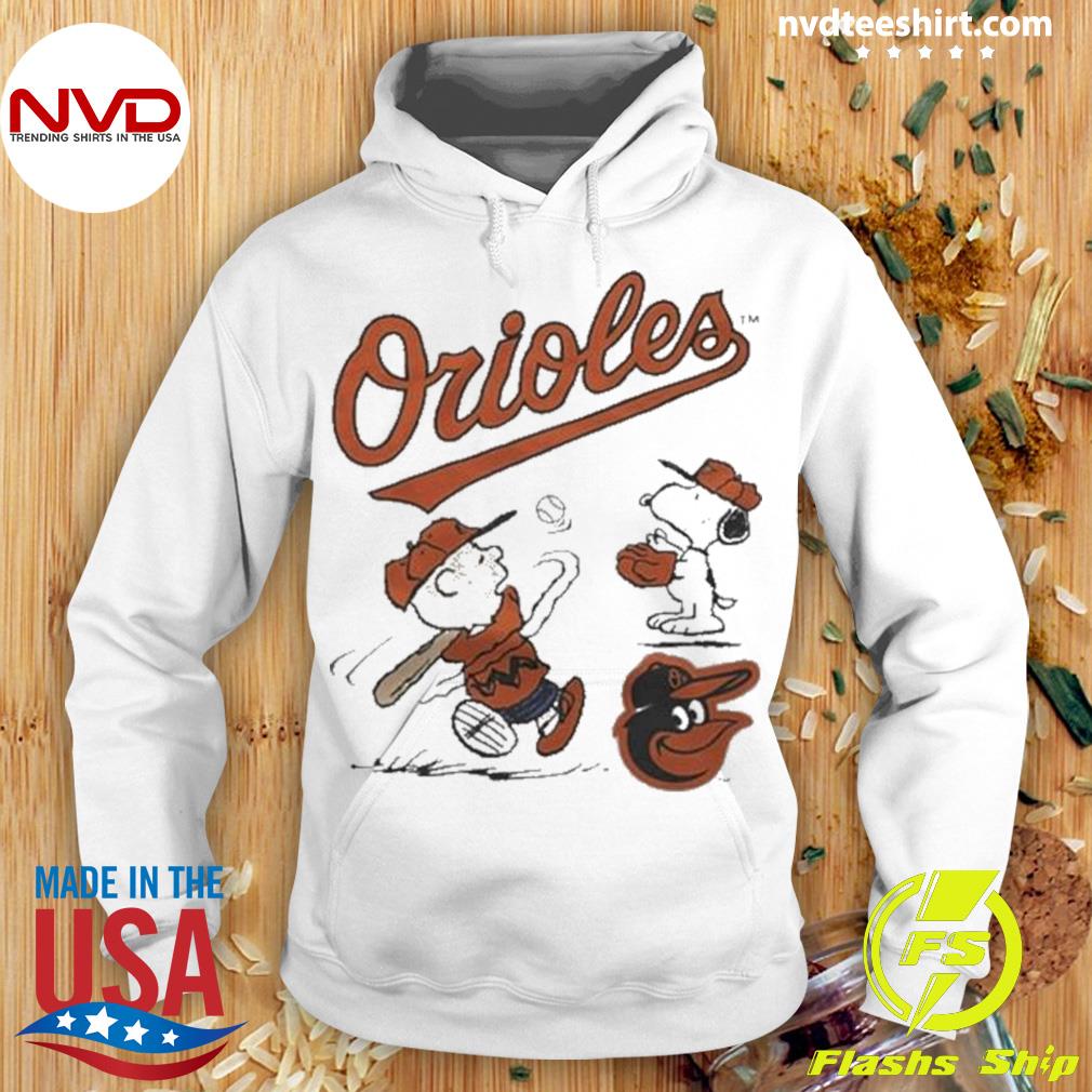 Official charlie Brown And Snoopy Playing Baseball Baltimore Orioles 2023 T- Shirts, hoodie, sweater, long sleeve and tank top