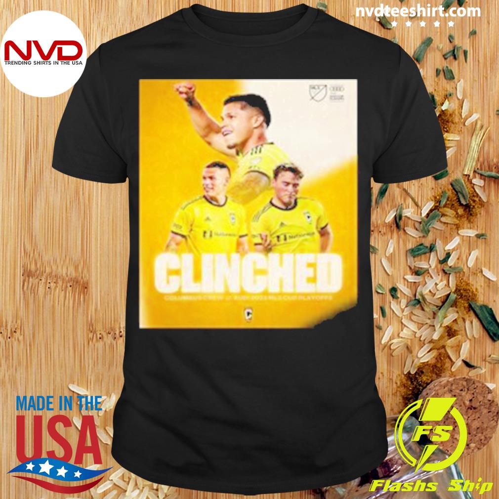 Clinched columbus crew audi 2023 mls cup playoffs shirt, hoodie