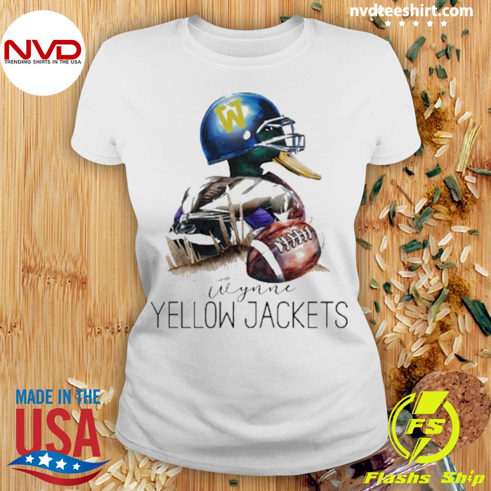 Official Duck with Football helmet wynne yellow jackets T-shirt