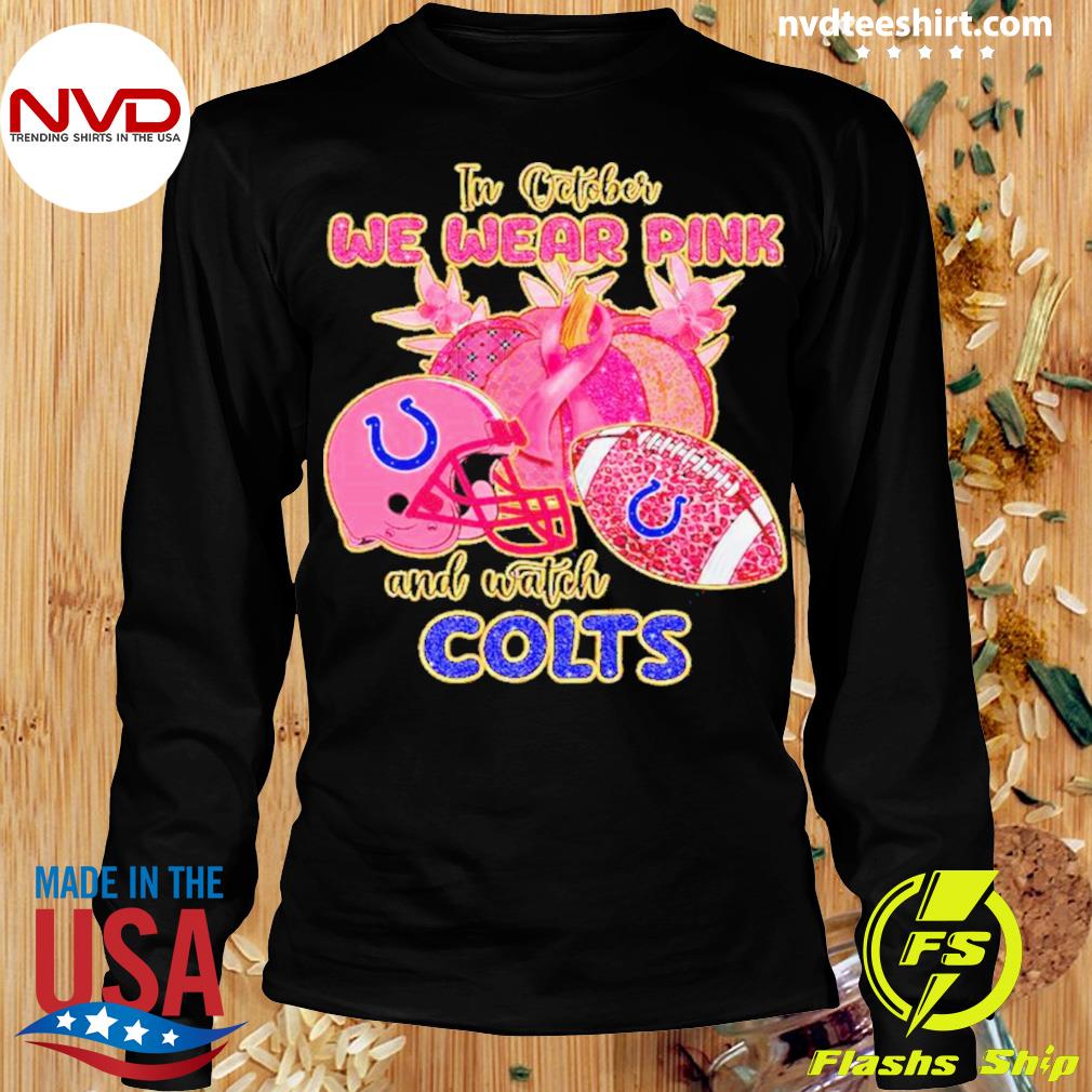 NFL Indianapolis Colts Custom Name And Number In October We Wear Pink  Breast Cancer All Over Print 3D Shirt