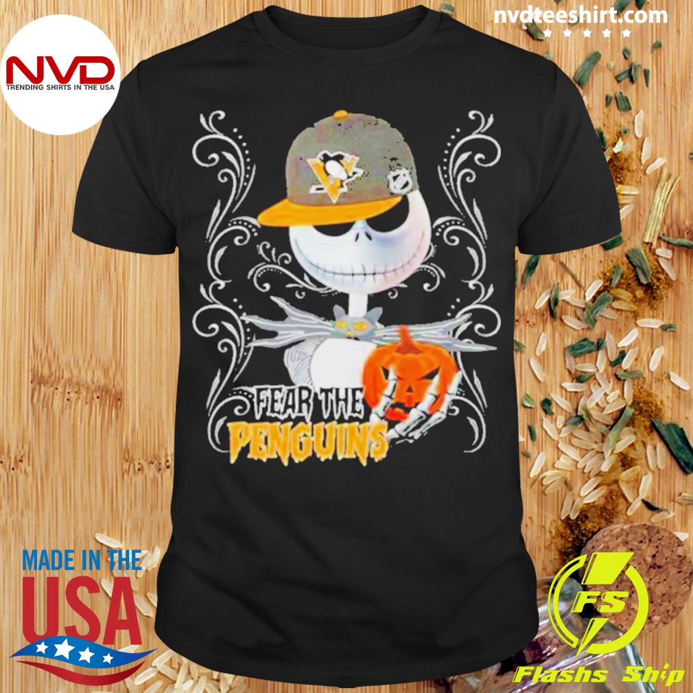 Jack Skellington Fear The Pittsburgh Penguins Pumpkin Halloween Shirt