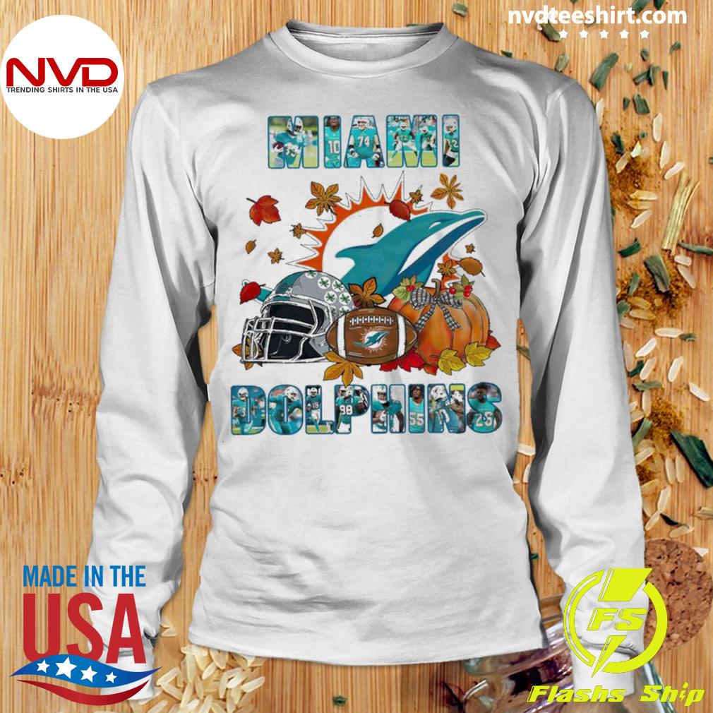 Official MiamI dolphins fall helmet pumpkin T-shirt, hoodie, tank