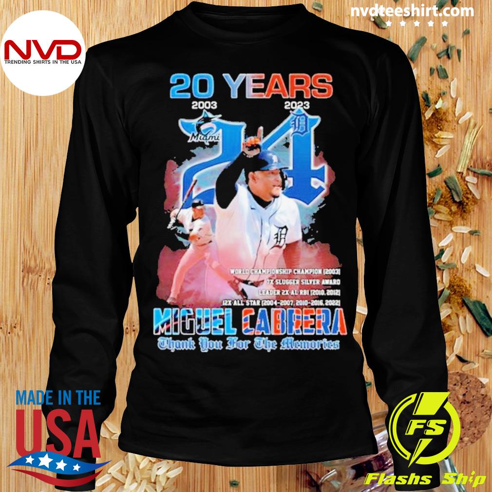 Miguel Cabrera 20 Years Detroit Tigers Thanks For The Memories Signature  Shirt
