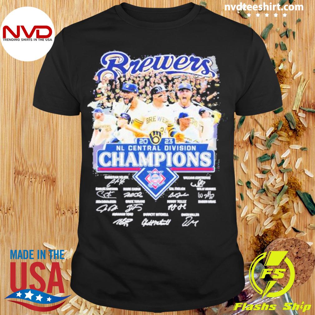 Milwaukee Brewers 2023 NL Central Division Champions Signatures Shirt -  Limotees