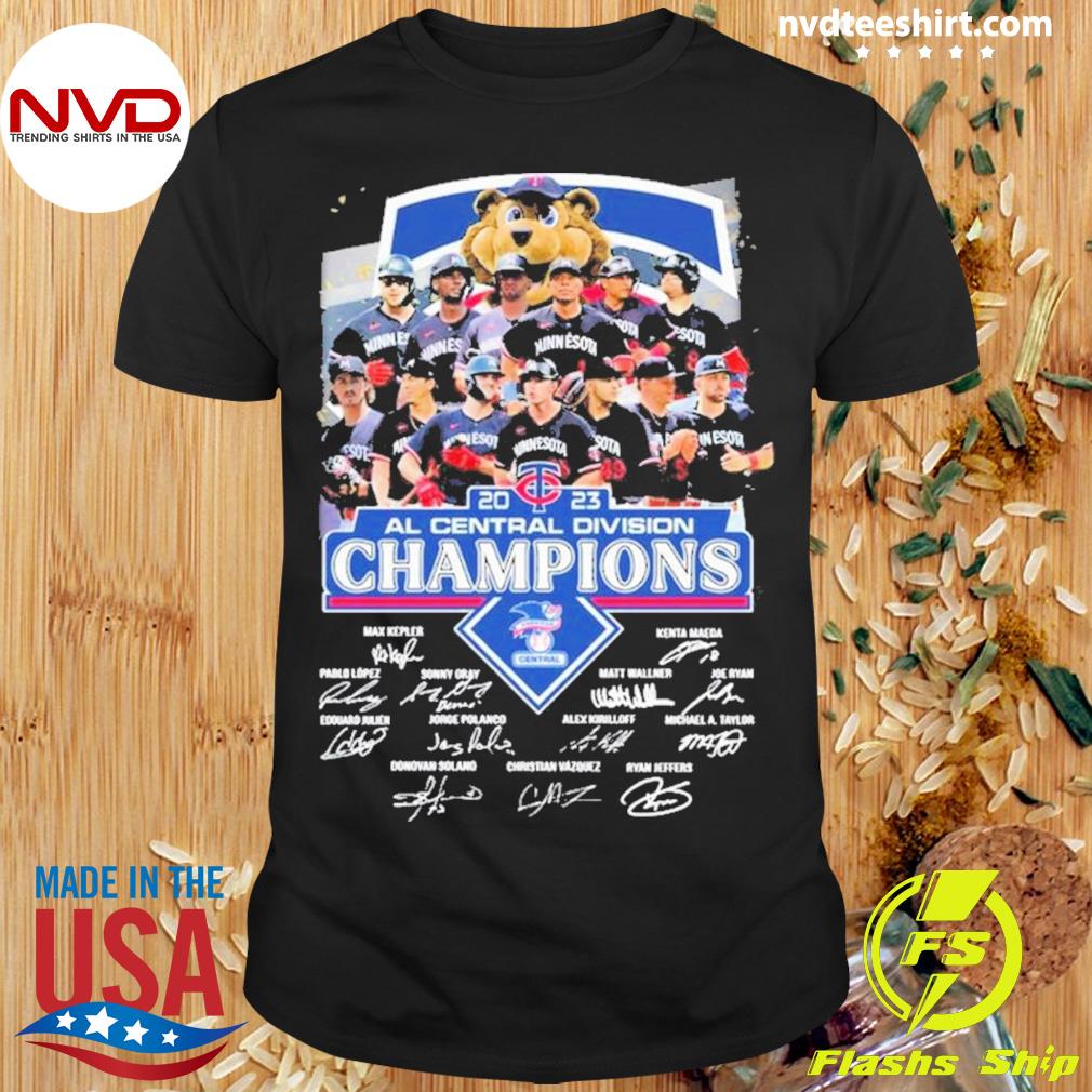 Official Minnesota Twins 2023 al east division champions team player name  signature shirt - CraftedstylesCotton