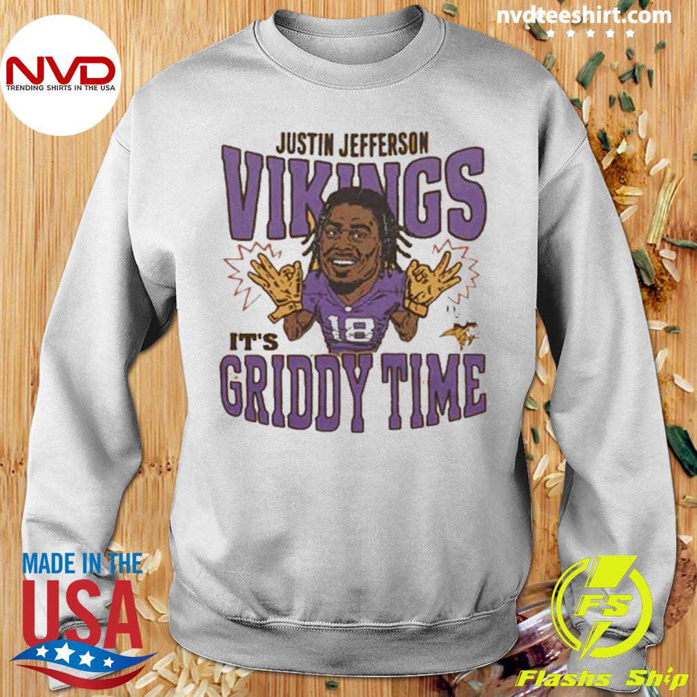 Official Number 18 Minnesota Vikings Justin Jefferson Griddy Time Shirt,  hoodie, sweater, long sleeve and tank top