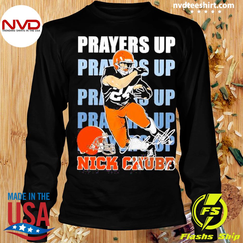 Nick Chubb Cleveland Browns Prayers up signature cartoon shirt