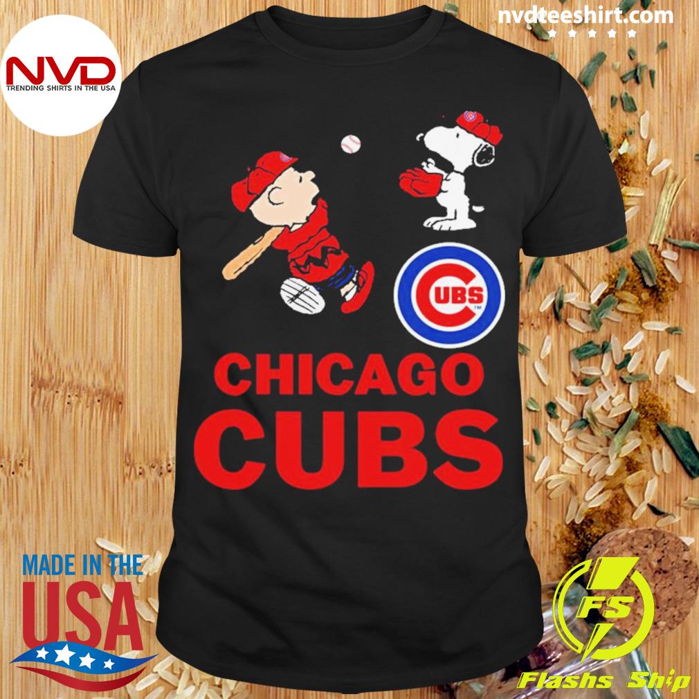 Peanuts Charlie Brown And Snoopy Playing Baseball Chicago Cubs