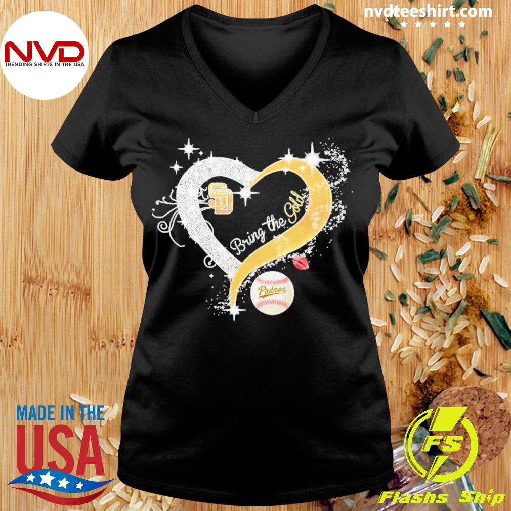 Official san diego padres bring the gold heart design shirt, hoodie,  sweatshirt for men and women