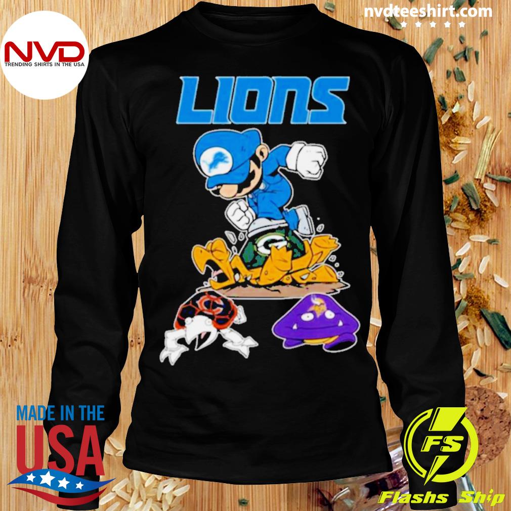 Super Mario Detroit Lions Packers Bears And Vikings shirt, hoodie, sweater,  long sleeve and tank top