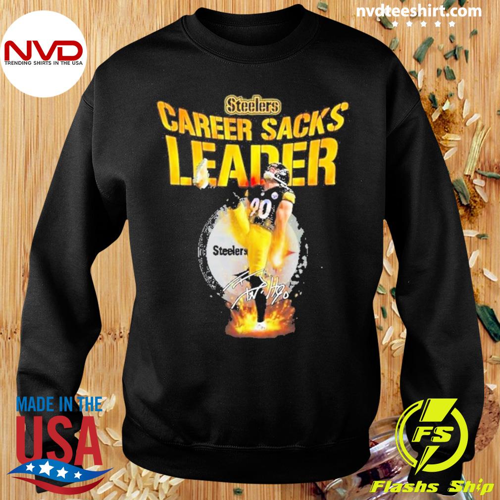 90 Steelers TJ Watt Career Sacks Leader Signature Shirt, hoodie