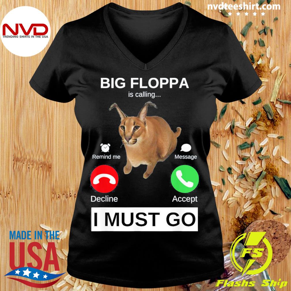 Funny Big Floppa Wearing Meme Sunglasses Women's V-Neck T-Shirt