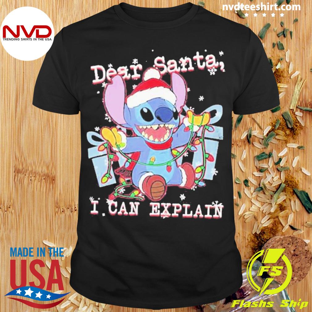 Cute Lilo & Stitch Christmas Dear Santa I Can Explain Shirt