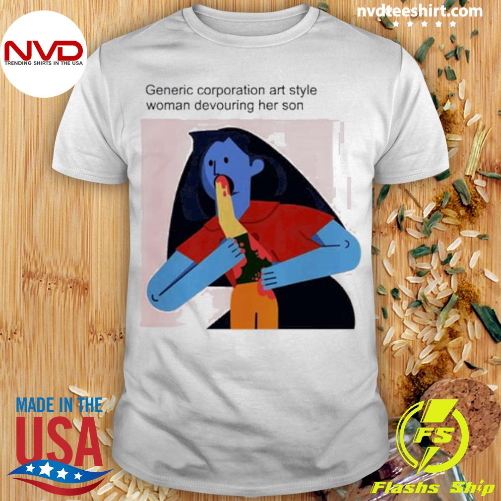 Generic Corporate Art Style Woman Devouring Her Son Shirt
