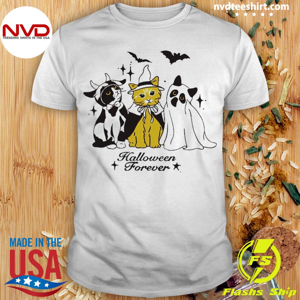 Halloween Forever Cats Ghost Shirt