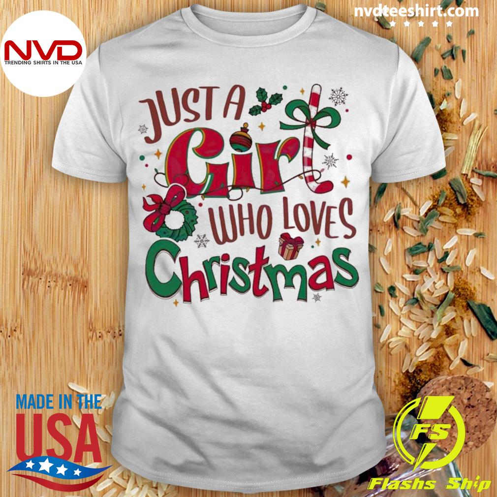 Just A Girl Who Loves Christmas Light Shirt