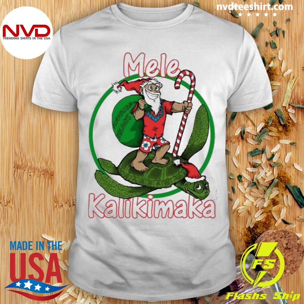 Mele Kalikimaka Winter Hawaiian Santa Christmas Shirt