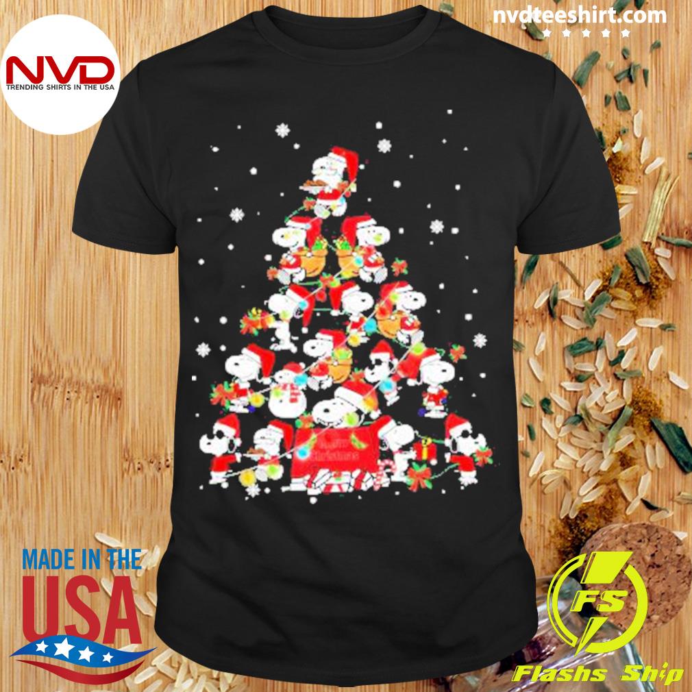 Merry Christmas Snoopy Pine Tree Snow Shirt