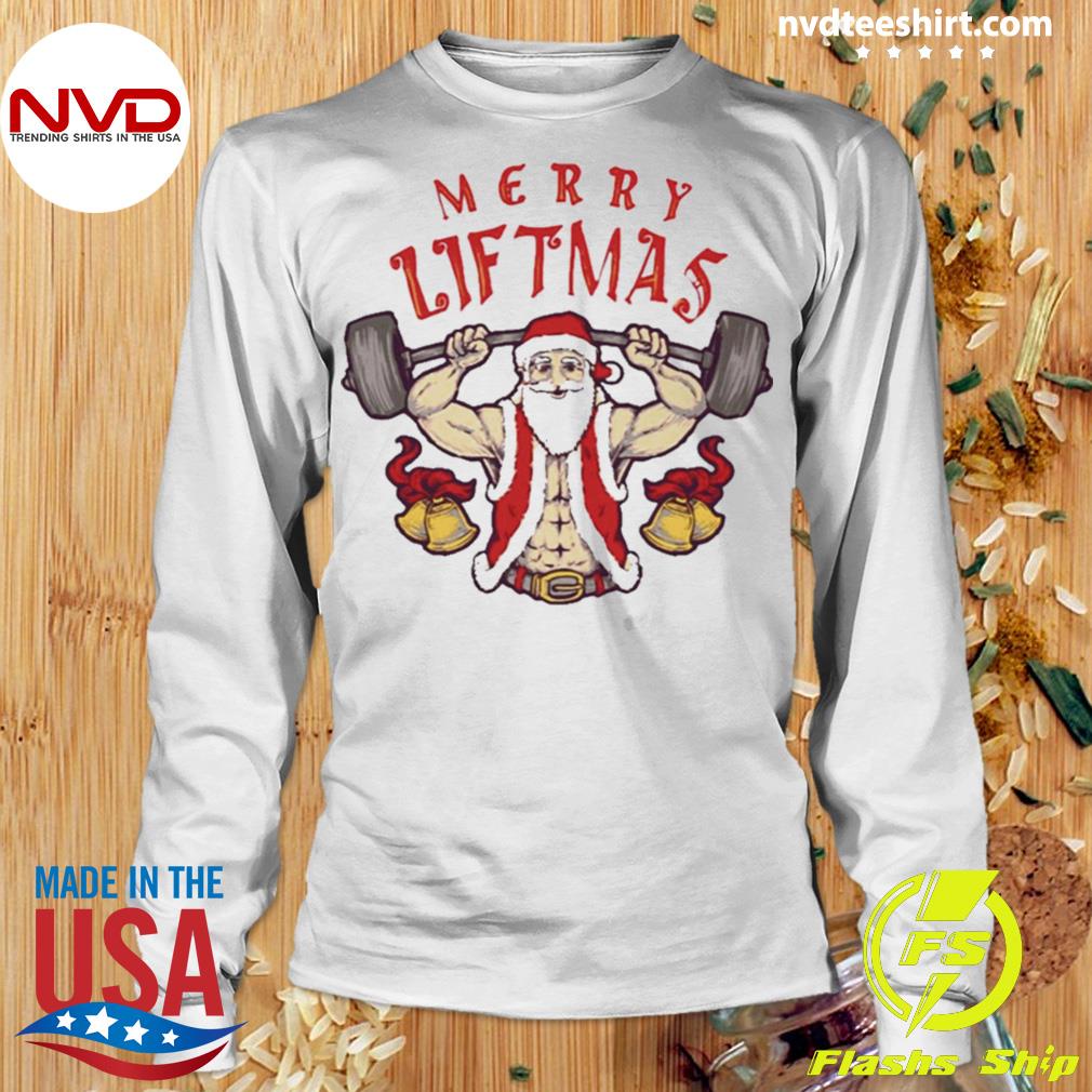 Merry Liftmas Fitness Christmas Shirt Santa Deadlift Gym Xmas Men