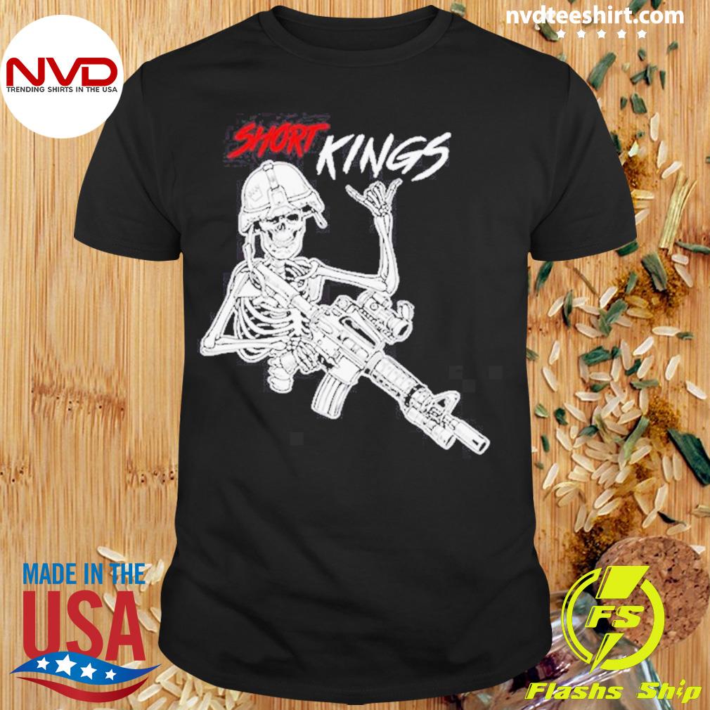 Military Soldier Skeleton Short Kings Shirt
